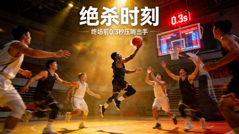 绝杀时刻视频封面，球员在终场前压哨出手后全队庆祝